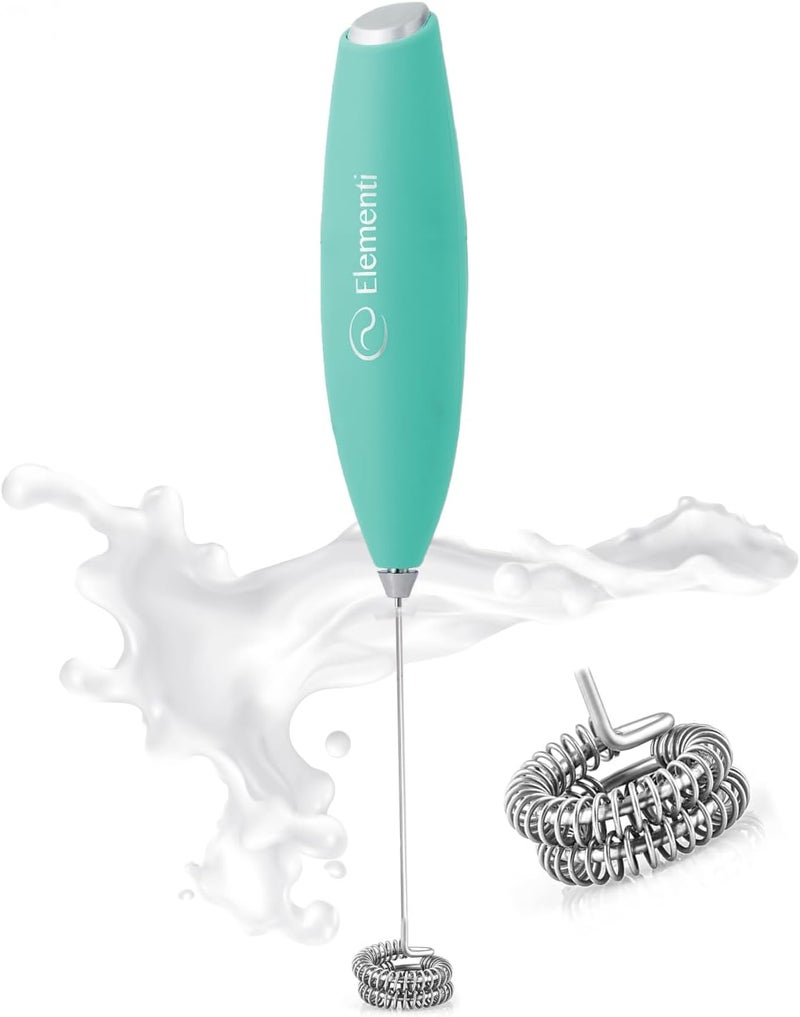 Elementi Electric Stirrer for Powder Drinks - Protein Powder Mixer for Drinks - Coffee Stirrers Electric Mini Whisk for Mixing - Greens Drink Mixer Wand (Mint Green) - Image 1